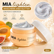 MIA Lighten Maschera Viso Glitter Fichi e Albicocca 50ml – Glow Face Mask Illuminante