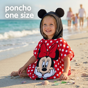 Poncho Telo Mare Bimbo con Cappuccio MINNIE – Taglia Unica (Microfibra)
