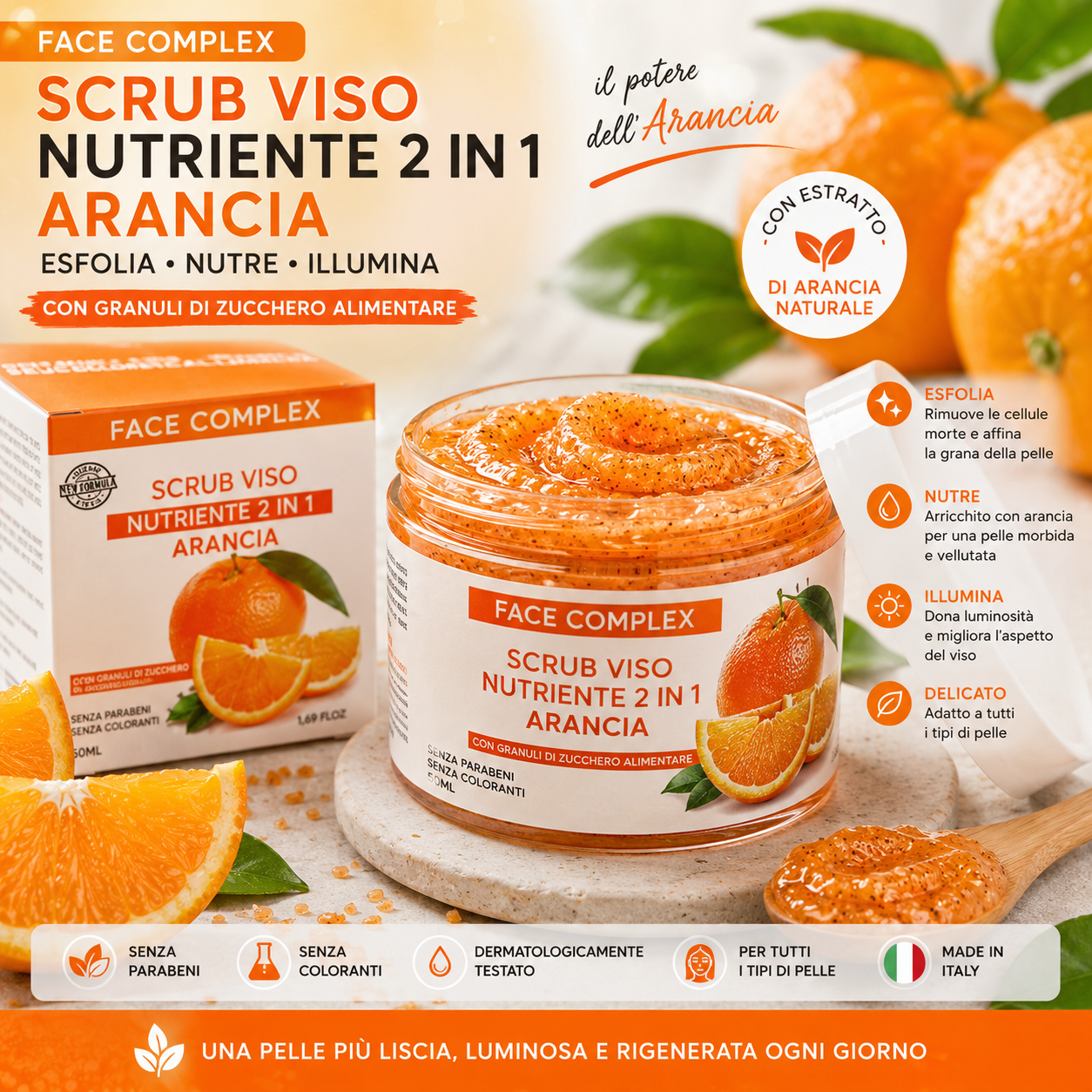 SCRUB FACE COMPLEX VISO | ARANCIA