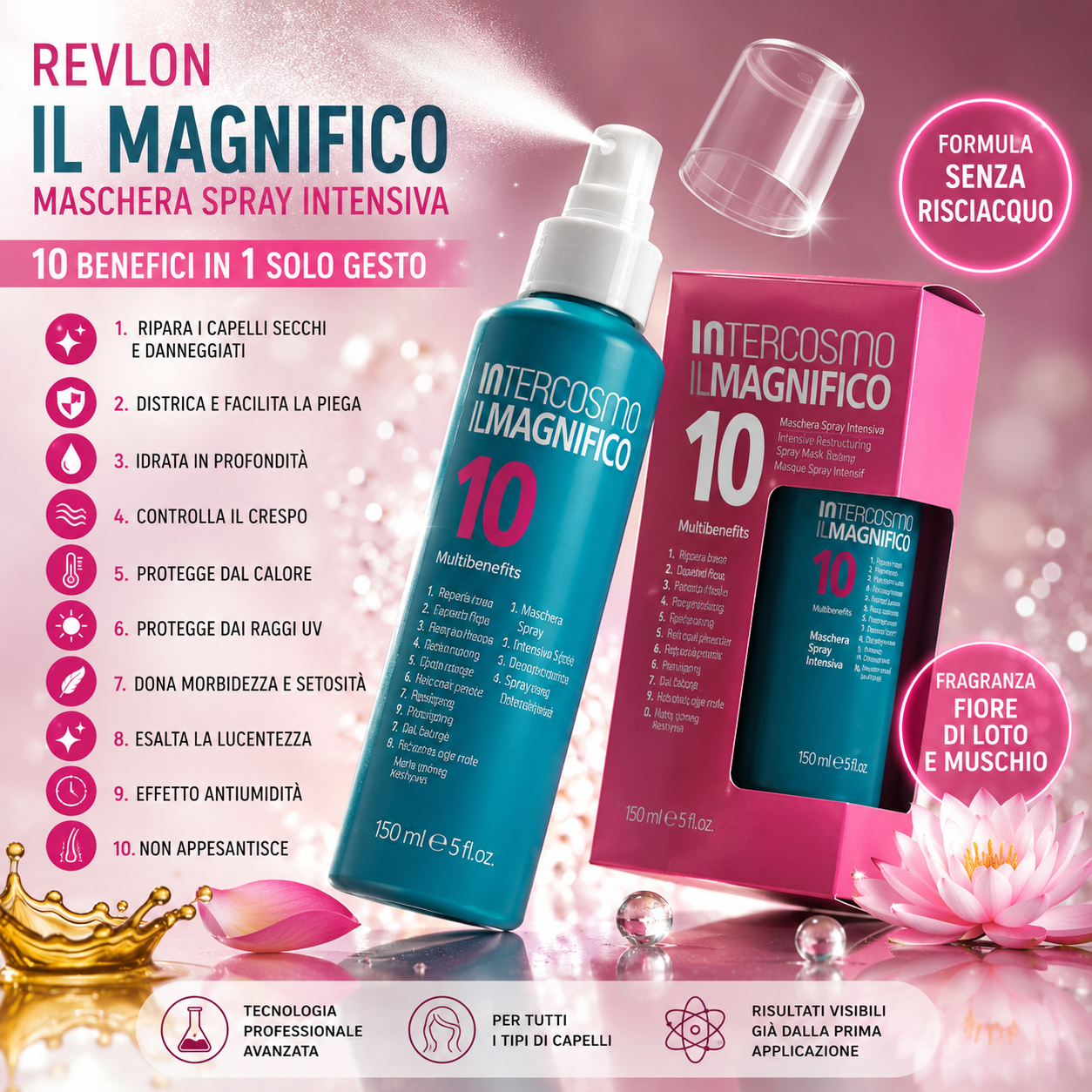 . Revlon Professional Uniq One Il Magnifico Trattamento Capelli Spray 10 Benefici 150 ml