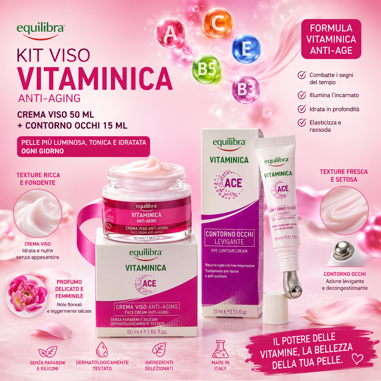 Kit Viso Vitamina C Skincare Illuminante Idratante Anti Opacità