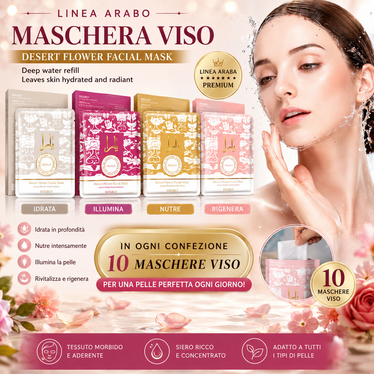 Maschere Viso Arabe – Confezione 10 Pezzi