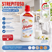 Strepitoso Lavapavimenti Bianco Latte 1L – Profumo White Milk Super Persistente