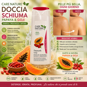 Care Nature Doccia Schiuma Papaya & Goji 500ml – Bagnodoccia Idratante Energizzante