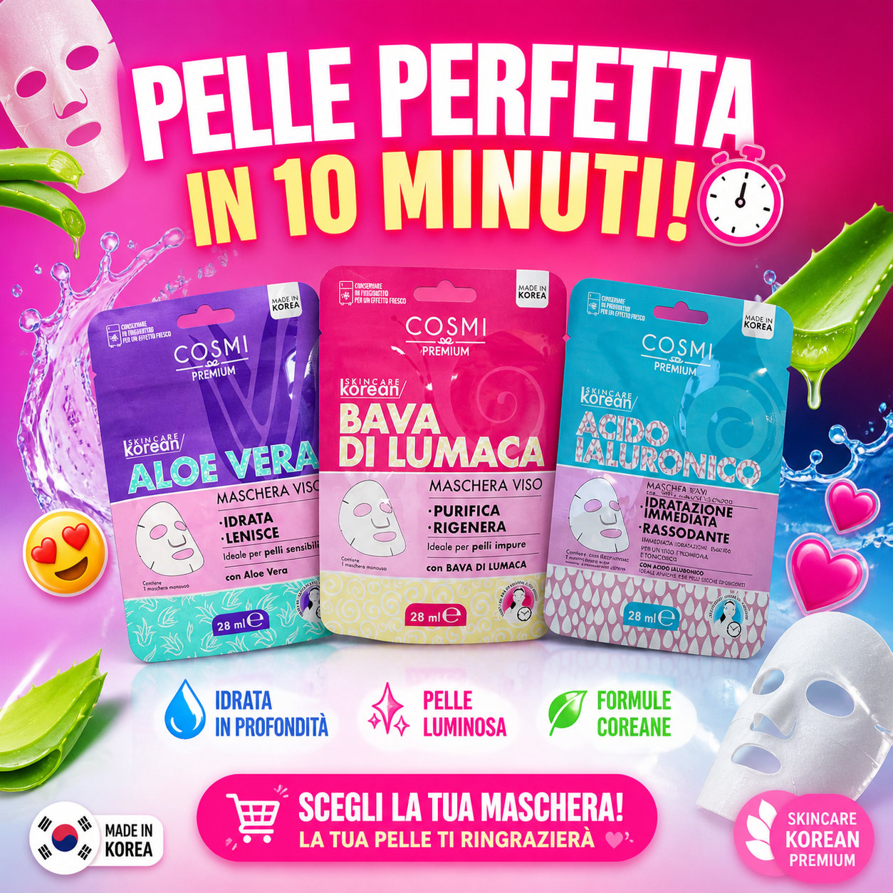 Maschera viso koreana
