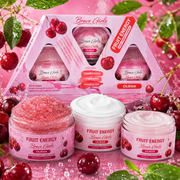 Brave Girls Fruit Energy ciliegia Kit Corpo Esfoliante e Idratante | Scrub Corpo + Crema corpo + crema viso