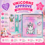 UNICORNS APPROVE | Notebook Penna gomma e temperino