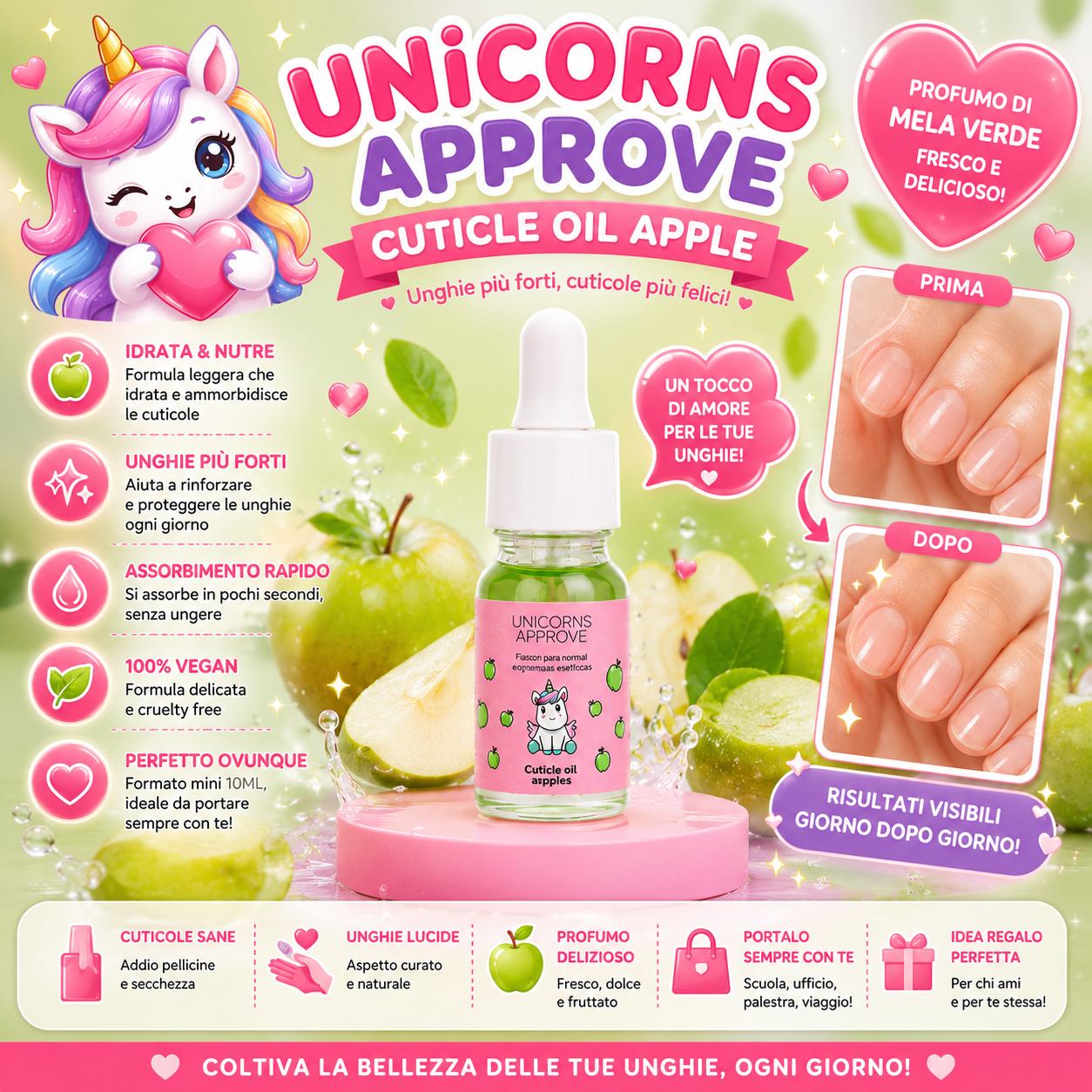 Unicorns Approve | Olio per cuticole alla mela verde