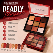 Palette Ombretti Revolution Deadly Illusion – 9 Colori Super Pigmentati Glitter e Matte