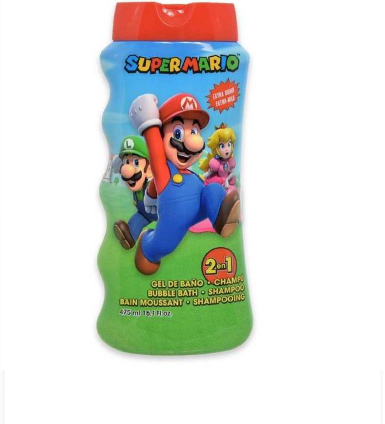Super Mario Gel Doccia & Shampoo 2in1 Bambini 475 ML – Bagno Schiuma Kids