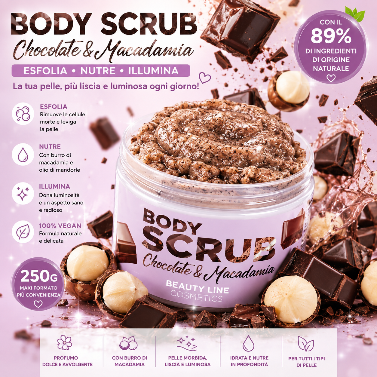 BeautyLine SCRUB 250gr | CIOCCOLATO