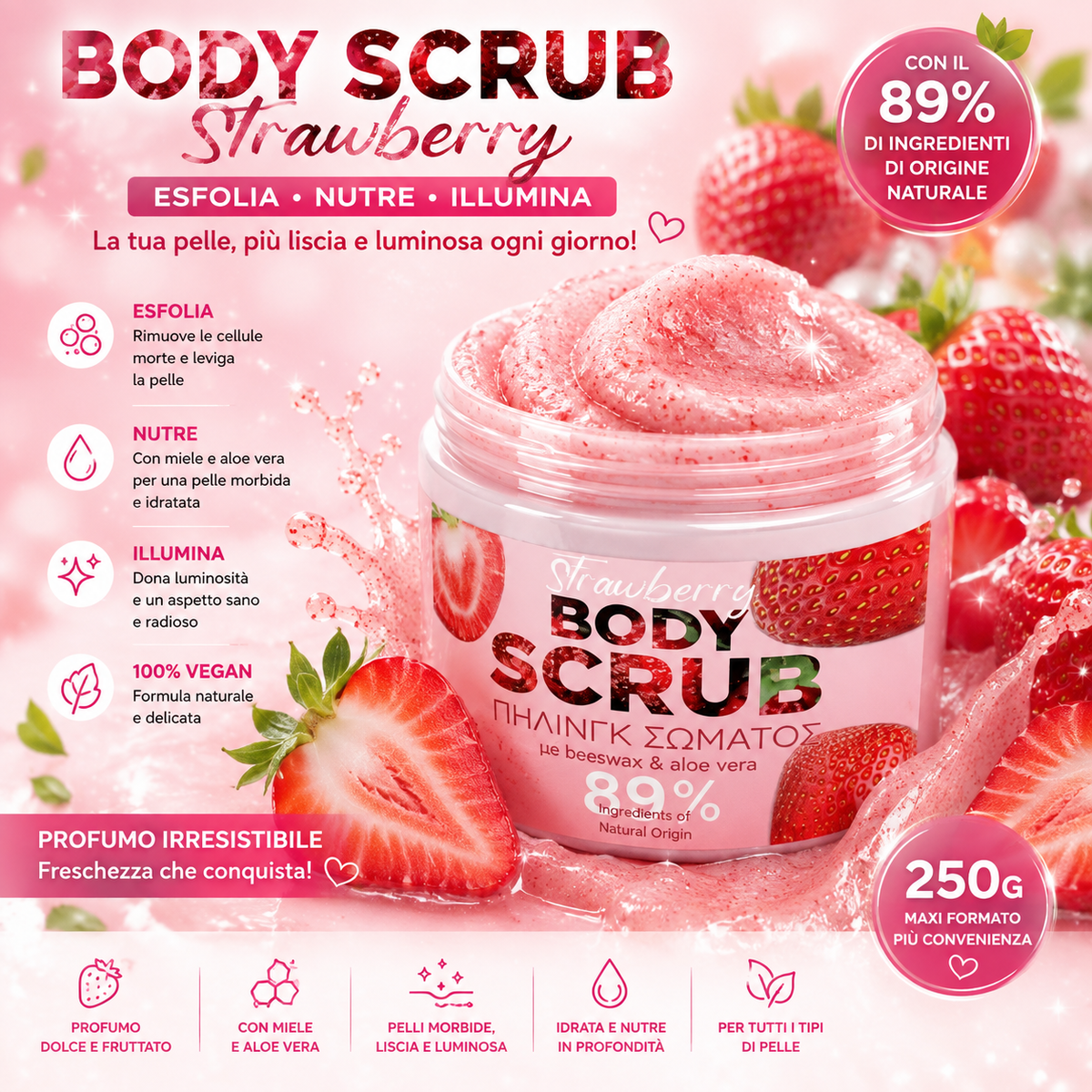 BeautyLine SCRUB 250gr | FRAGOLA
