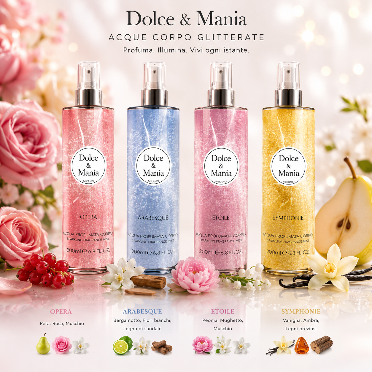 Dolce & Mania Acqua Corpo Glitterata Profumata 200 ml