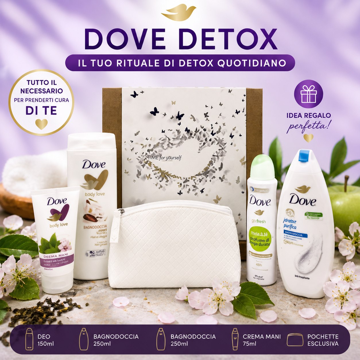 Dove Detox Set Regalo Corpo – Routine Completa Idratante e Purificante
