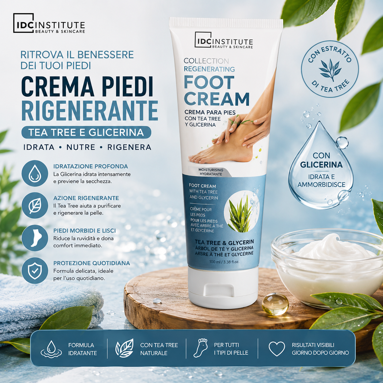 Crema piedi rigenerante IDC menta