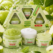 Brave Girls Fruit Energy Mela Verde 🍏 Kit Corpo Esfoliante e Idratante | Scrub corpo + Crema corpo + crema viso