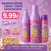 Set Corpo Confetti Cake 3 Pezzi Bagnoschiuma Crema Corpo Deodorante 250ml + 250ml + 150ml