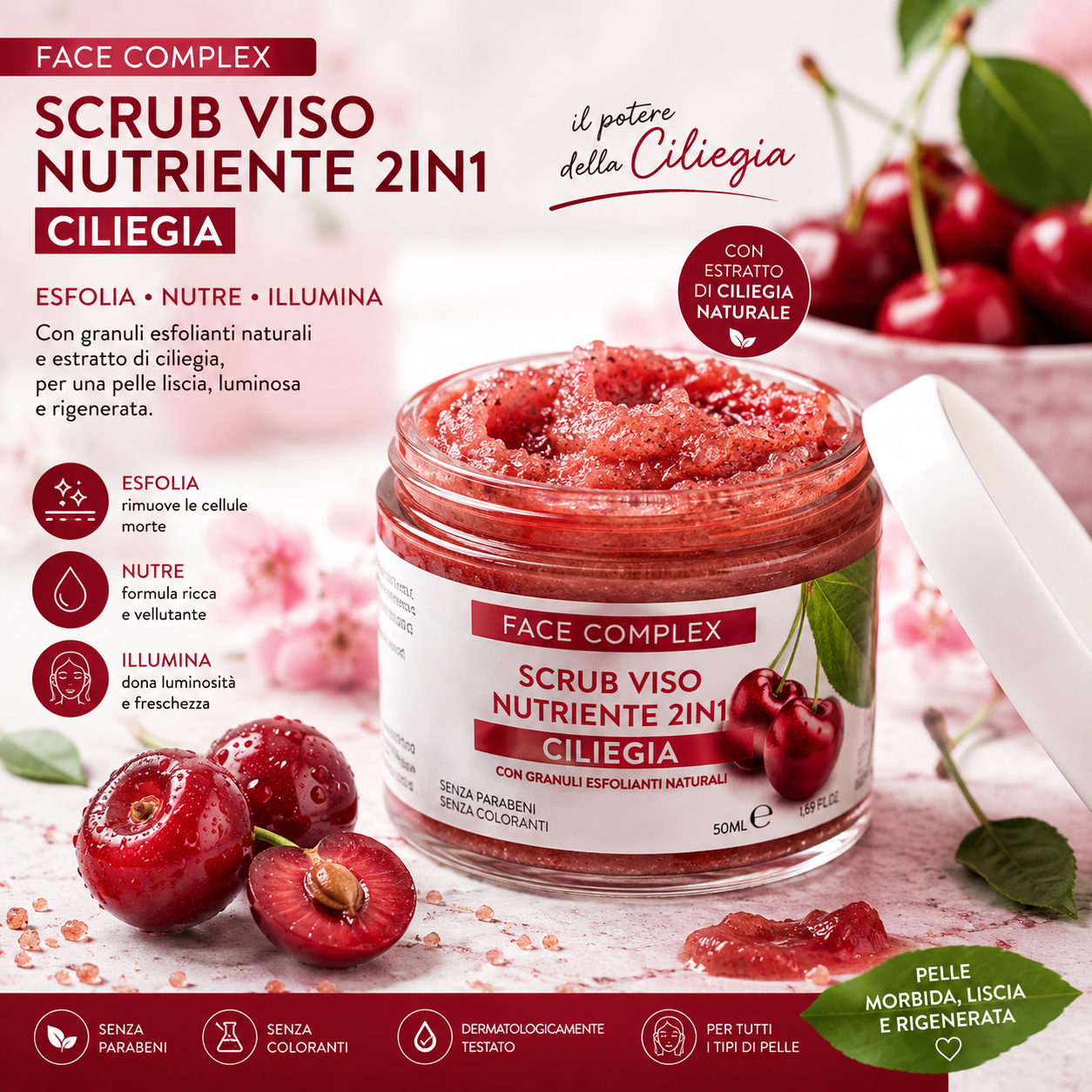 SCRUB FACE COMPLEX VISO | CILIEGIA