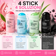 Set Stick Viso 4 in 1 ✨ Detergente, Detox, Aloe e Charcoal Skincare Completa