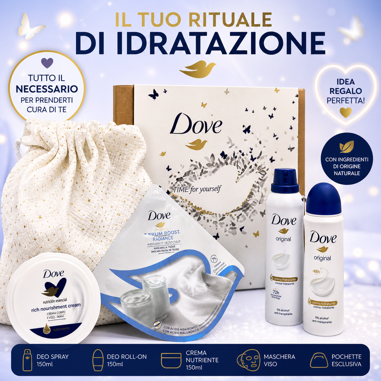 Dove Detox Set Regalo Corpo – Routine Completa Idratante e Purificante