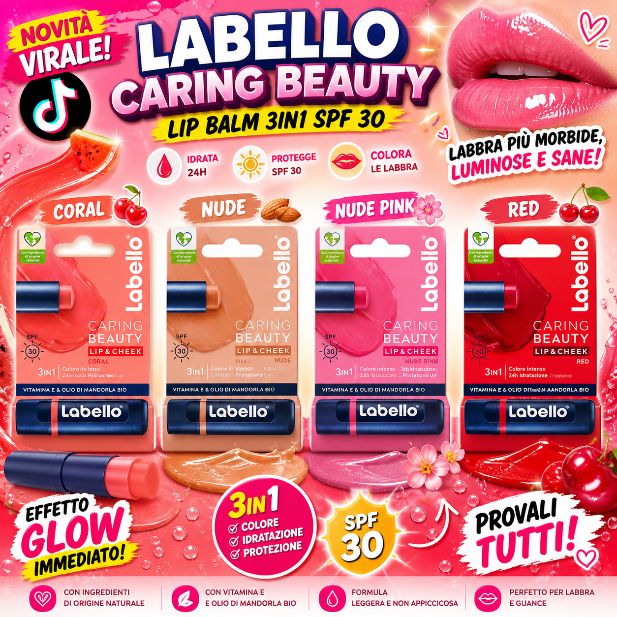 💋 LABELLO CARING BEAUTY (3 in 1 SPF 30)