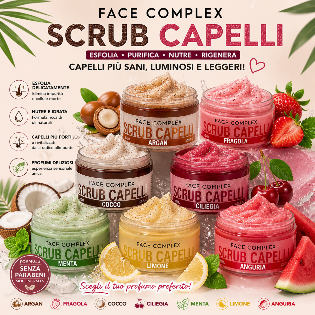 Scrub per capelli alla frutta
