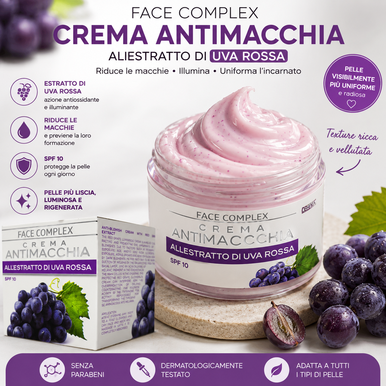 FACE COMPLEX Crema Antimacchia 50 ml Schiarente per Macchie del Viso