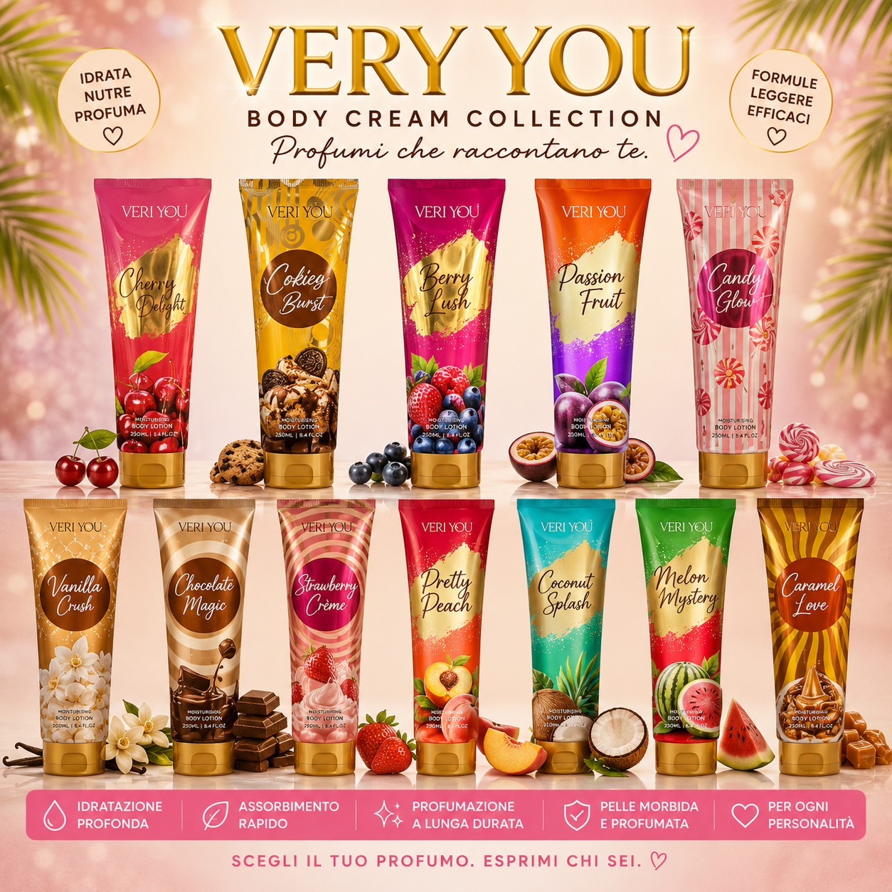 VERY YOU BODY CREAM 250ML – Creme Corpo Profumate Idratanti Donna | Fragranze Dolci e Fruttate