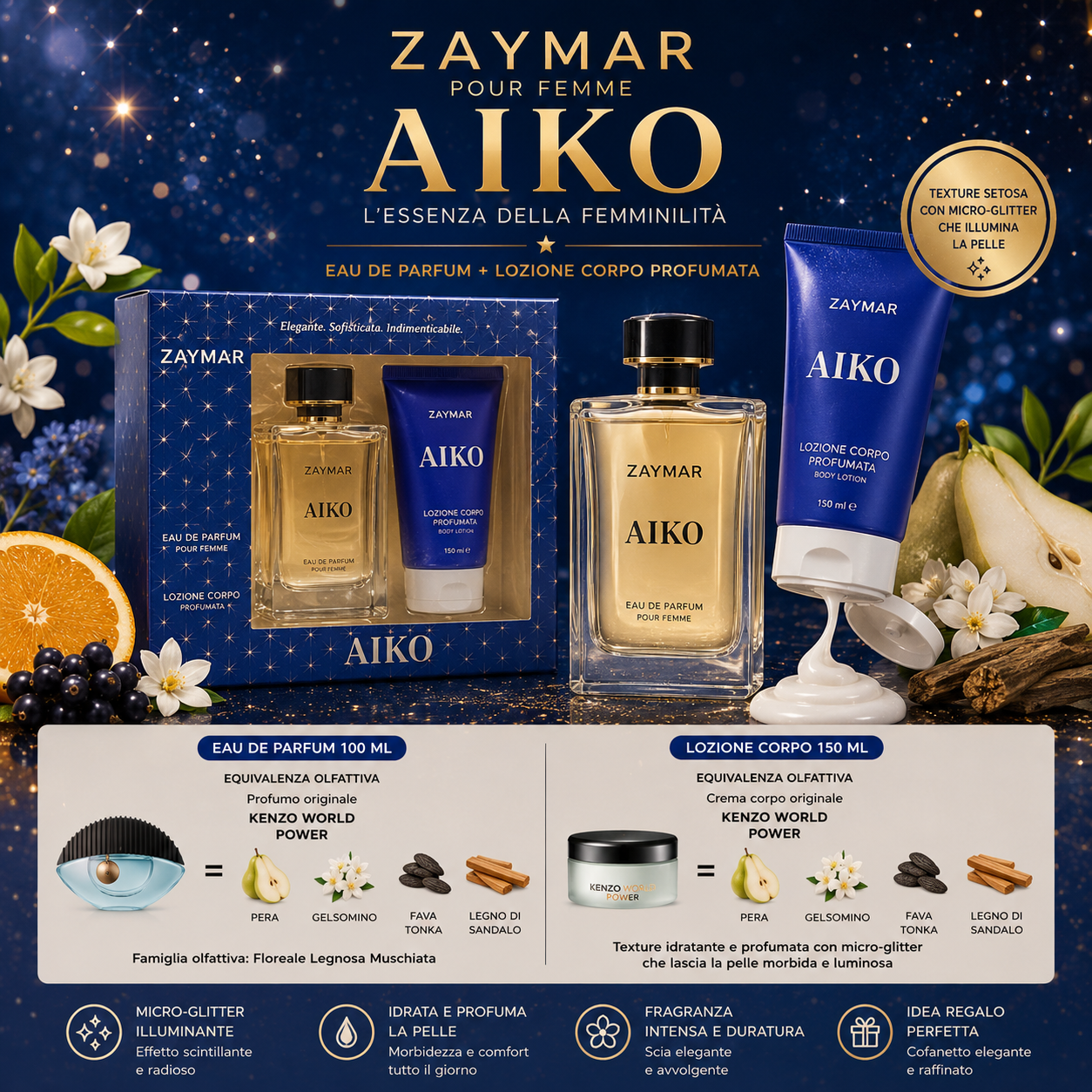 Zaymar Aiko Cofanetto Donna Eau de Parfum 100 ml + Lozione Corpo 150 ml