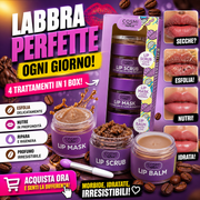SET LIP CARE CAFFE’ COSMI – LIP SCRUB CAFFÈ+LIP MASK CARAMEL +LIP BALM LATTE
