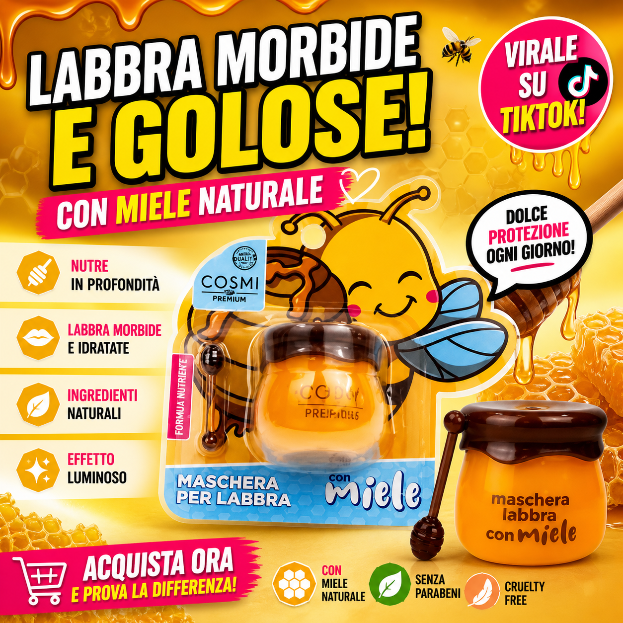 🍯 MASCHERA LABBRA MIELE (vasetto)