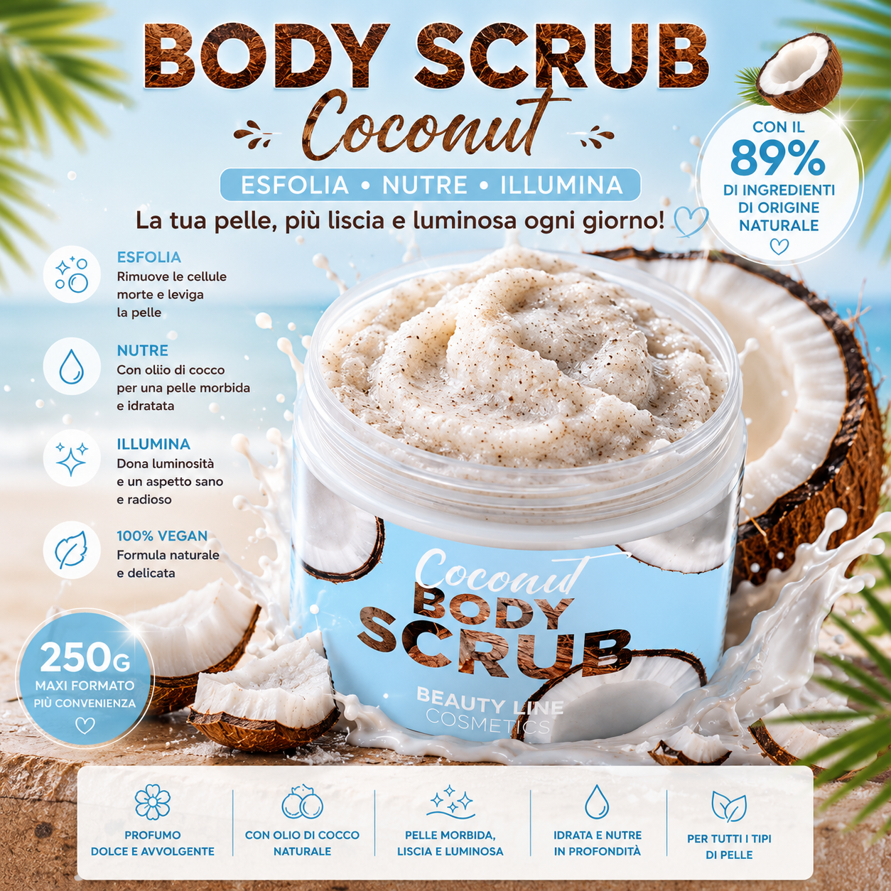 BeautyLine SCRUB 250gr | COCCO 🥥