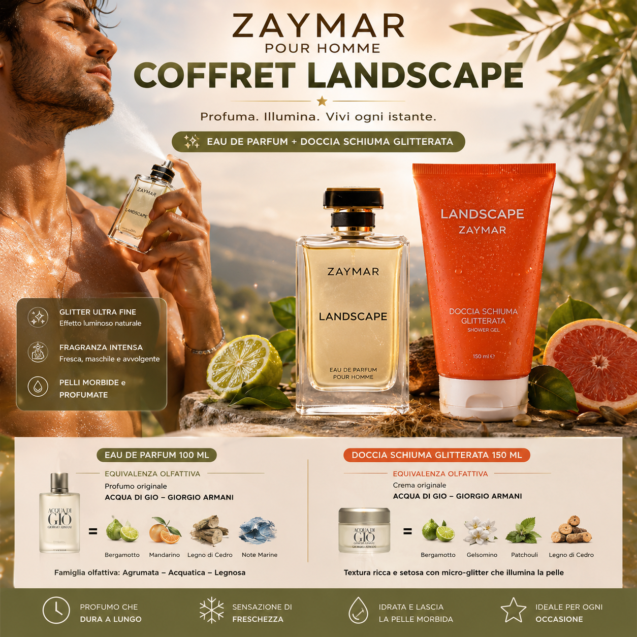 Zaymar Landscape Uomo - Profumo + Doccia Schiuma | Stile Acqua di Giò