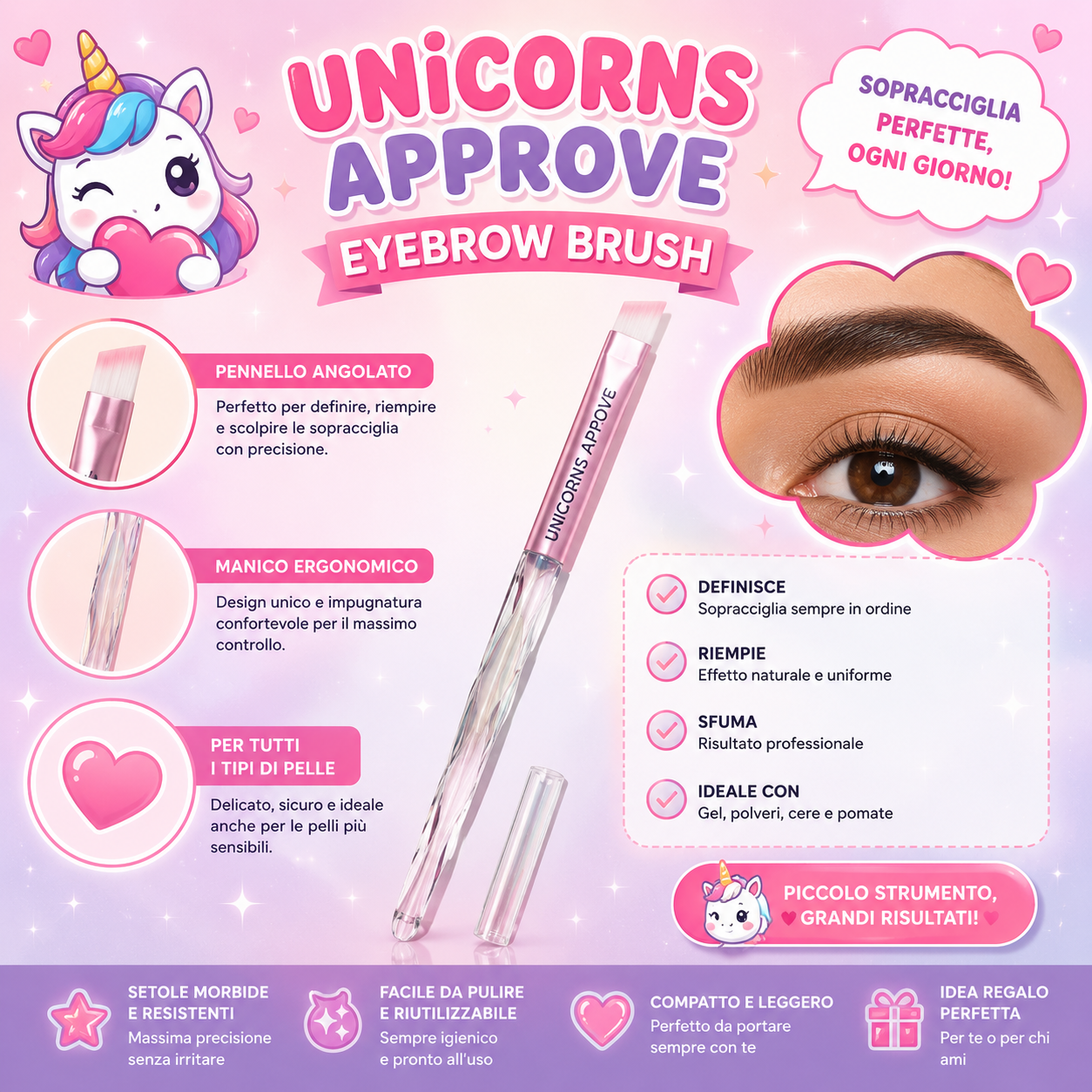 Unicorns Approve | Eyebrow brush LTA020515 Pennello