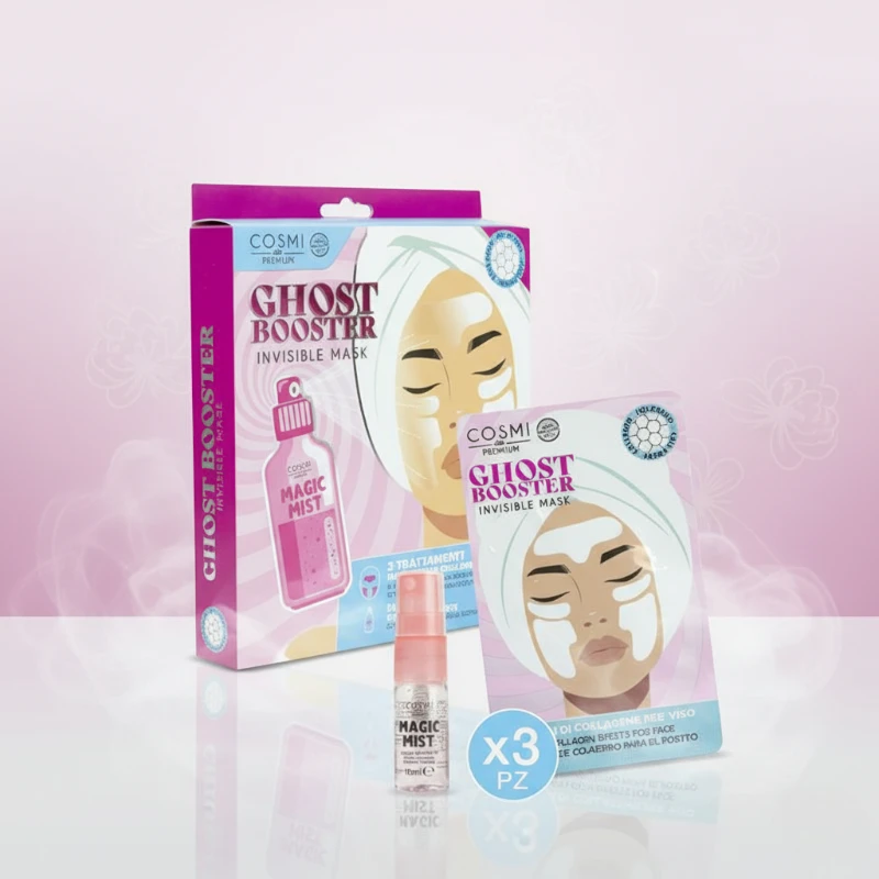 Cosmi Ghost Booster Invisible Mask è un trattamento intensivo per il viso a base di collagene puro