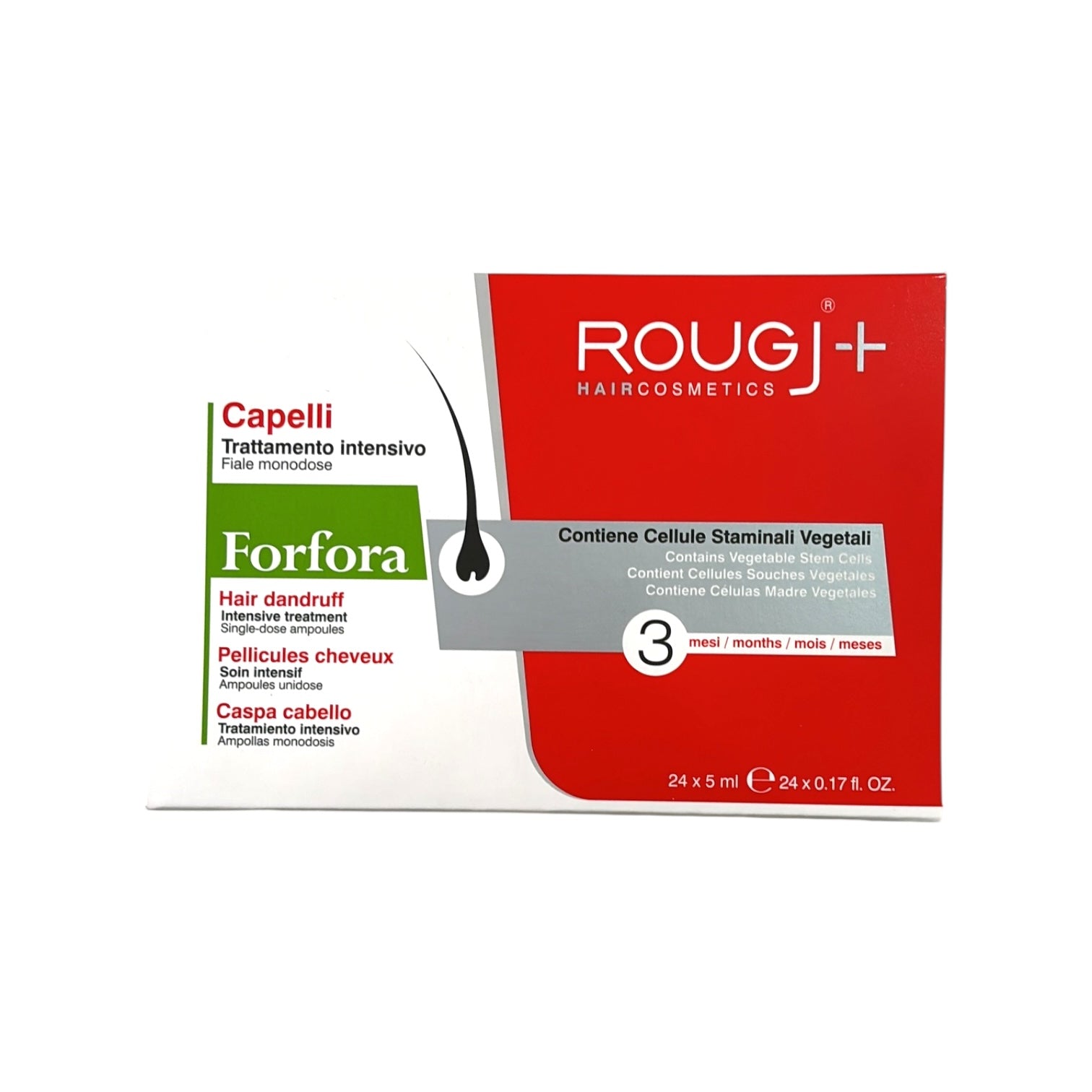 ROUGJ+ Fiale Antiforfora Capelli - Trattamento Intensivo 3 Mesi