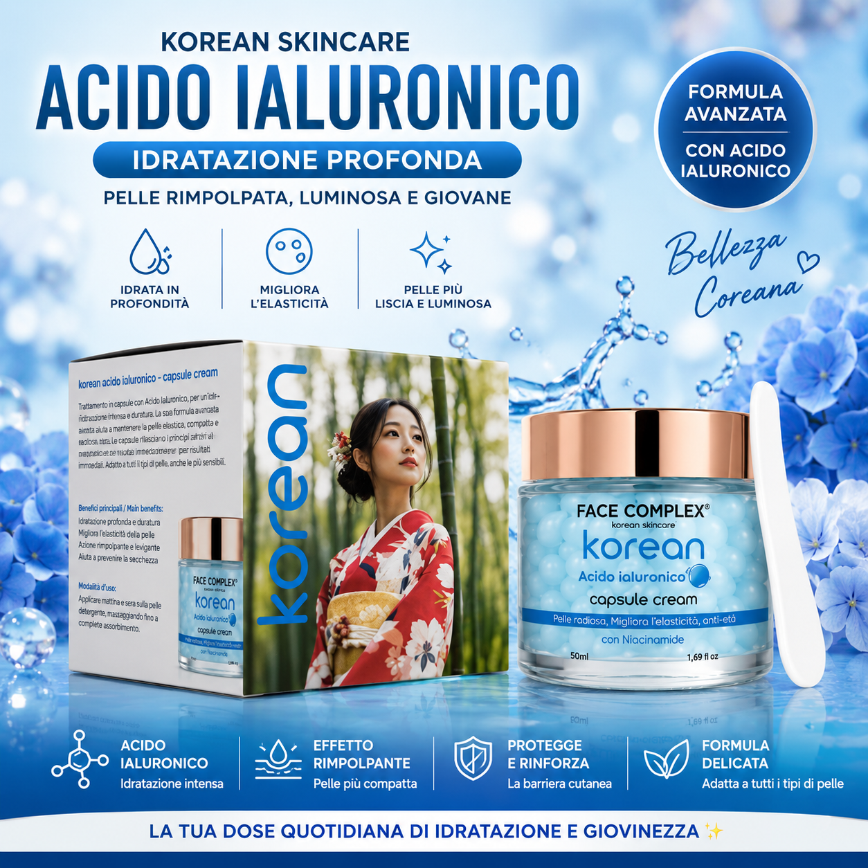 FACE COMPLEX | Korean Cream Acido ialuronico