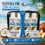 Natura Oil Olio di Cocco Kit Shampoo Balsamo Bagnoschiuma  e Crema corpo