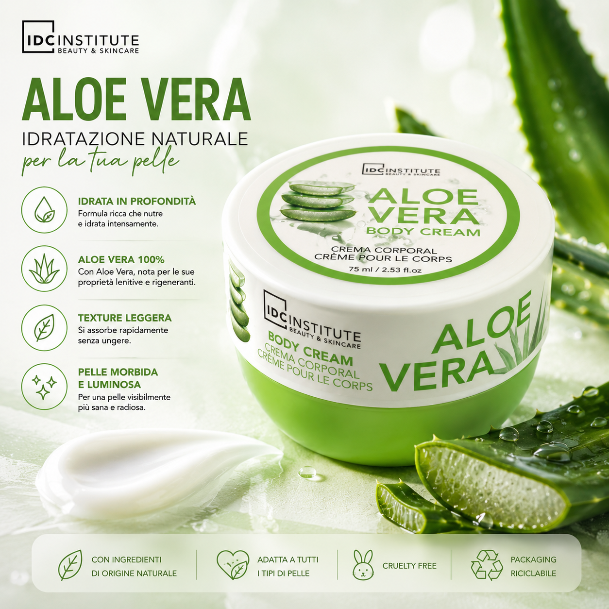 IDC CREMA CORPO ALOE VERA 75ml