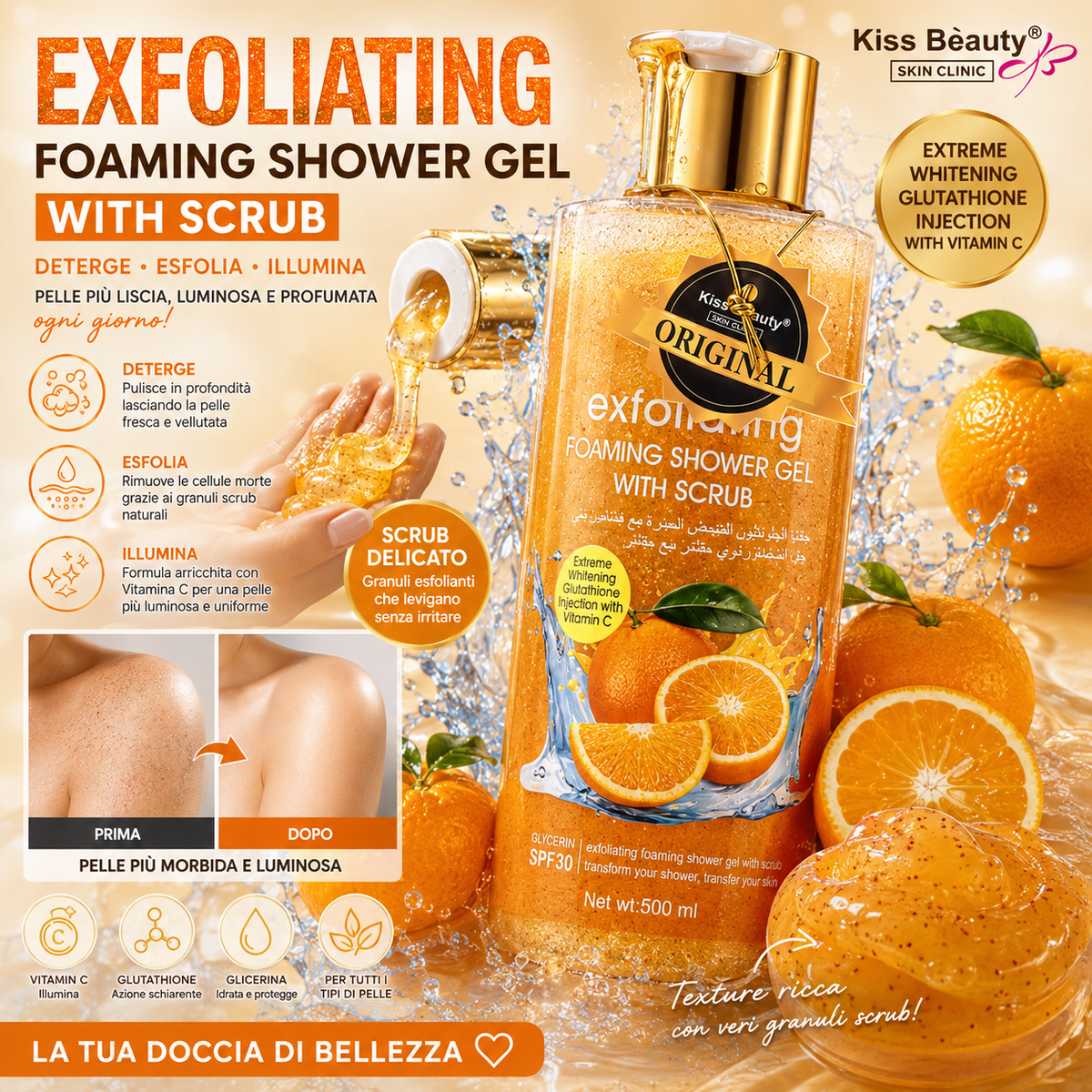 2 IN 1 SCRUB+BAGNOSCHIUMA 500 ml Arancia 🍊
