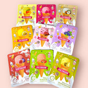 MASCHERA VISO IN TESSUTO GELATO 🍨 E FRUTTO