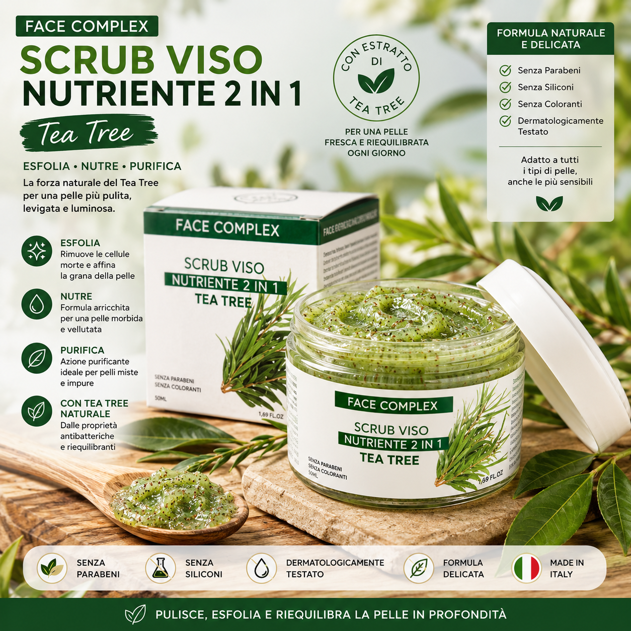 SCRUB FACE COMPLEX VISO | TEA TREE