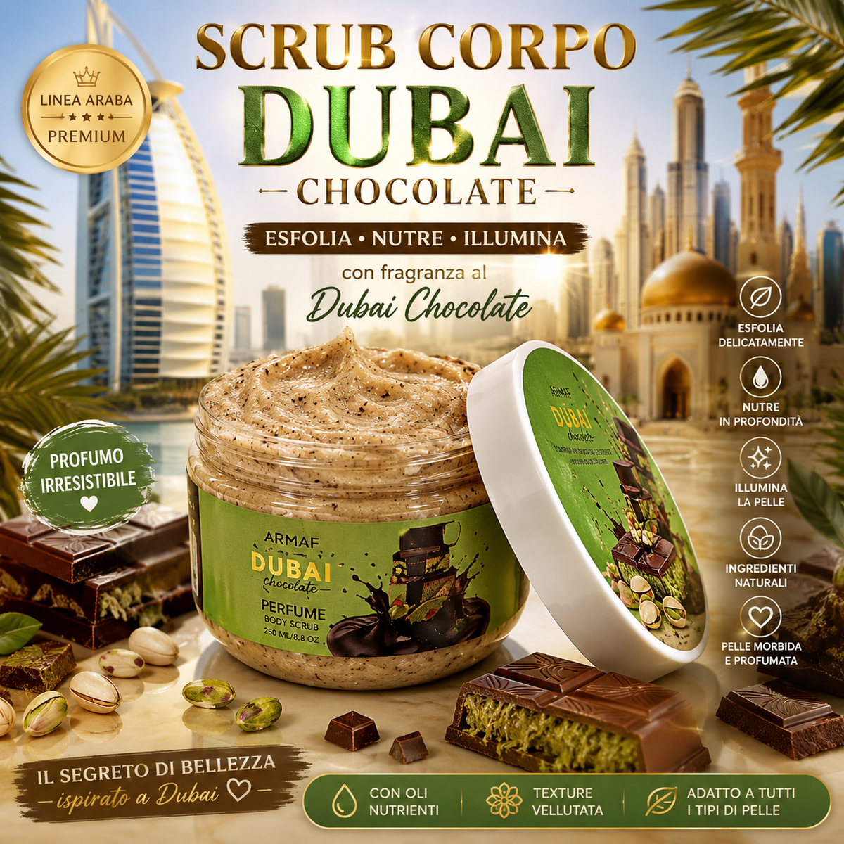 Dubai Chocolate Scrub Corpo Gourmand
