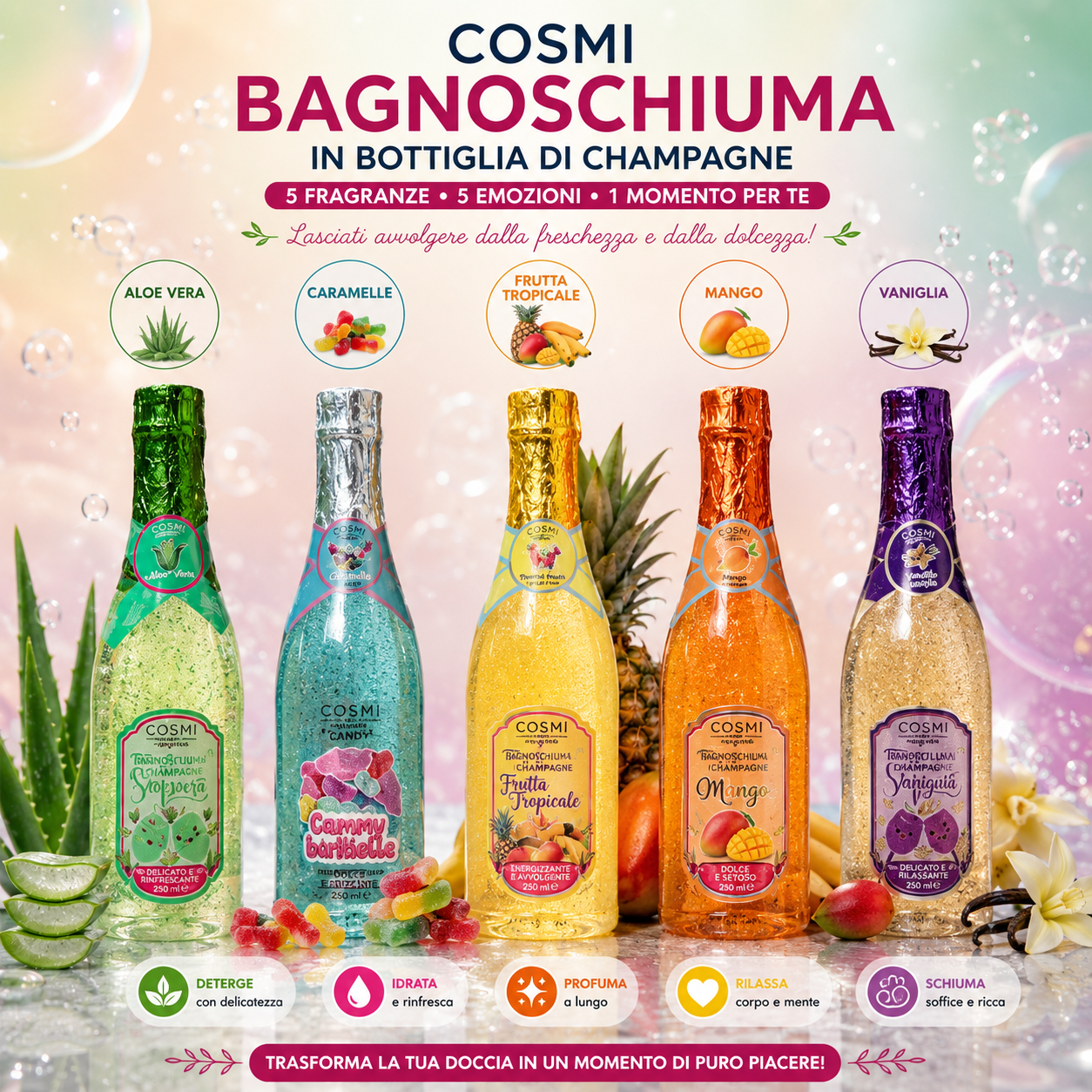 COSMI BAGNOSCHIUMA IN BOTTIGLIA CHAMPAGNE 250 ML