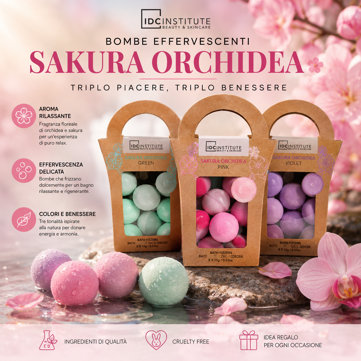 IDC Institute Sakura Orchid Bath Bomb Set