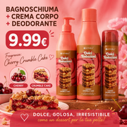 Set Corpo Cherry Crumble Cake 3 Pezzi Bagnoschiuma Crema Corpo Deodorante 250ml + 250ml + 150ml