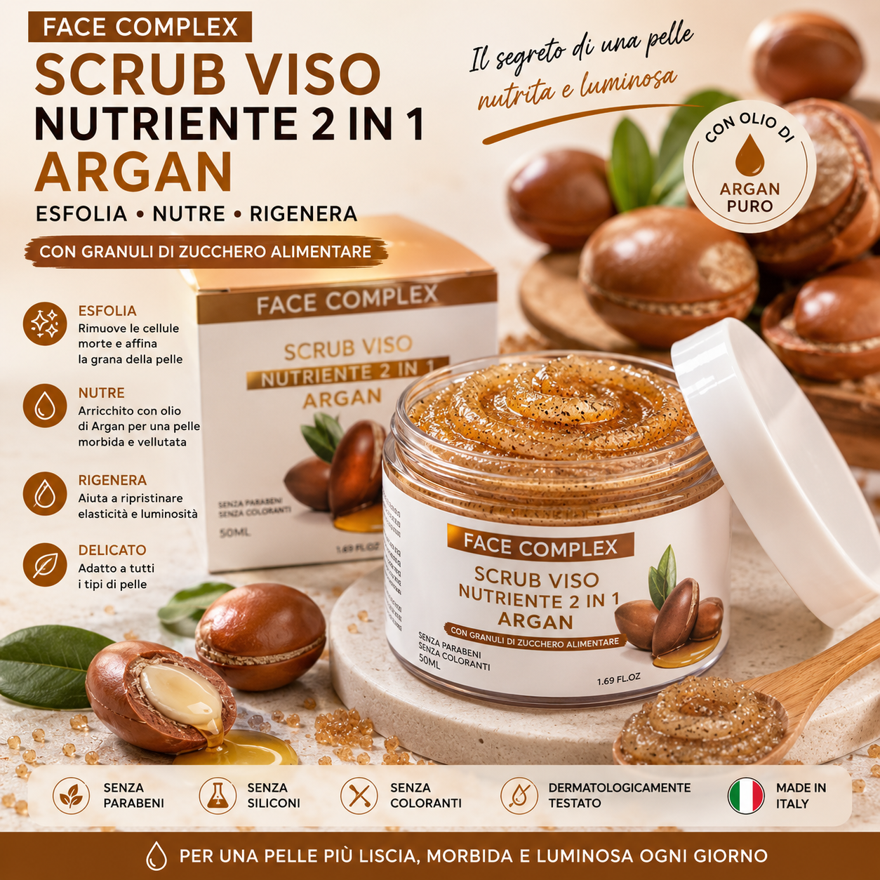 SCRUB FACE COMPLEX VISO | ARGAN