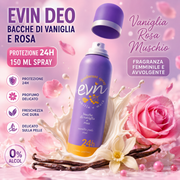 Evin Deo Bacche di Vaniglia e Rosa Deodorante Spray 150 ml