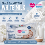 Dealo Salviettine White Milk 72pz – Salviette Delicate Profumo Latte