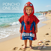 Poncho Telo Mare Bimbo con Cappuccio Spiderman – Taglia Unica (Microfibra)
